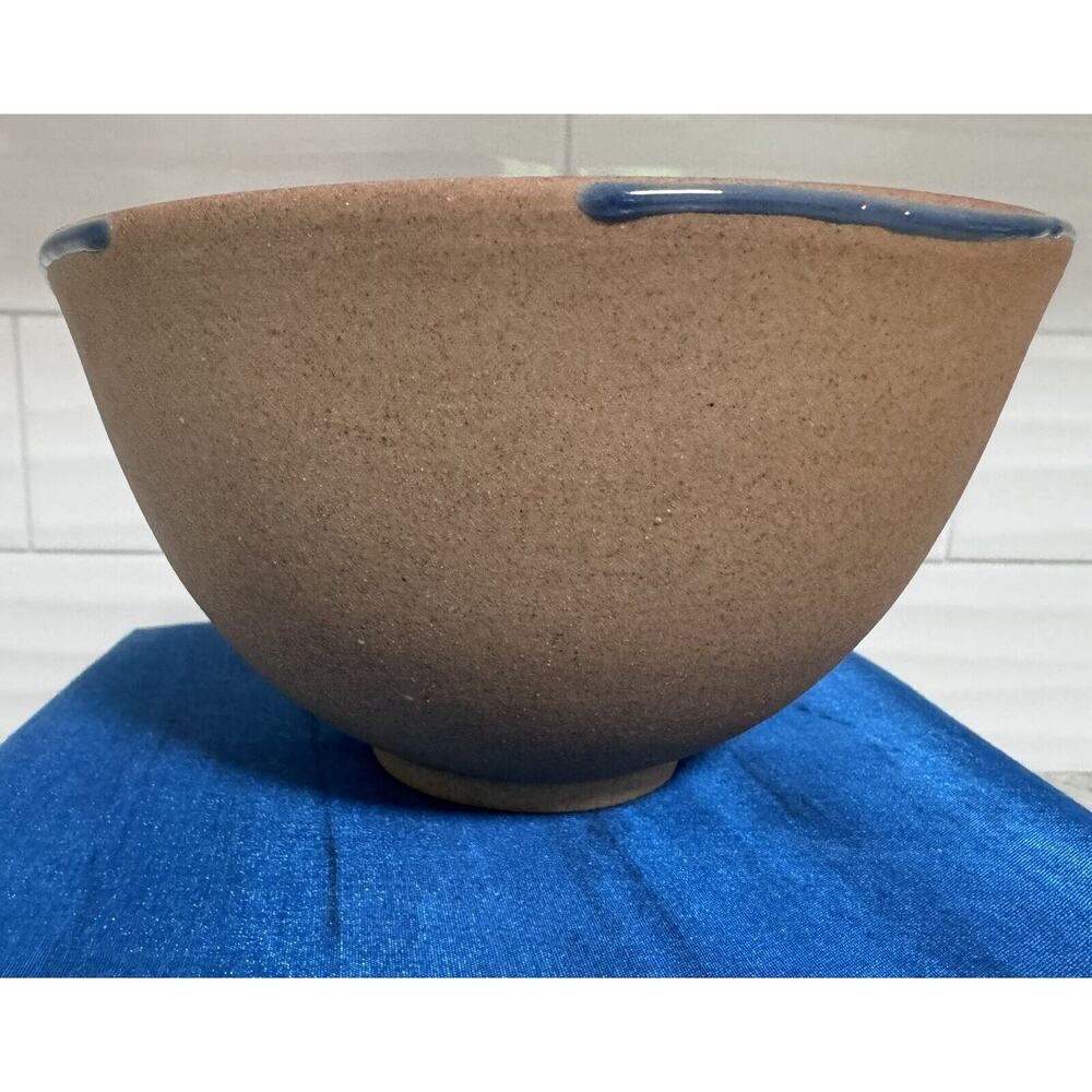 Vintage Rare Siam Celadon Thailand Pottery Wood Ash Glaze Bowl Metal Rim Pig NOS - Picture 8 of 14